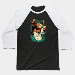 Jack Russell Terrier dog wearing sunglasses Baseball T-Shirt